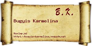 Bugyis Karmelina névjegykártya